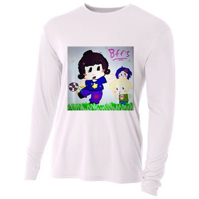 Cute Bff Drawing Premium Cooling Performance Long Sleeve Crew