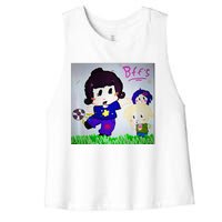 Cute Bff Drawing Premium Women's Racerback Cropped Tank