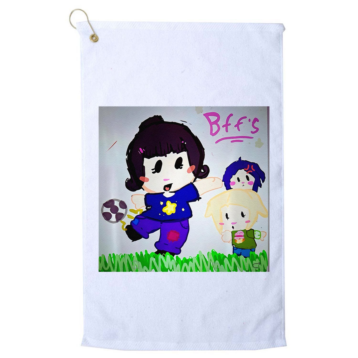 Cute Bff Drawing Premium Golf Towel