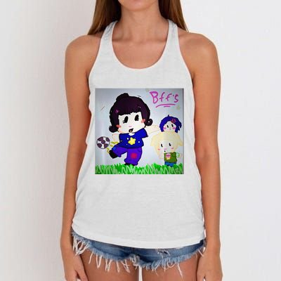 Cute Bff Drawing Premium Women's Knotted Racerback Tank