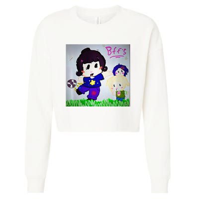 Cute Bff Drawing Premium Cropped Pullover Crew