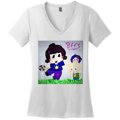 Cute Bff Drawing Premium Women's V-Neck T-Shirt