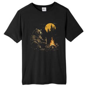 Camping Bear Drinking Beer Hiking Nature Funny Grizzly Bear Tall Fusion ChromaSoft Performance T-Shirt