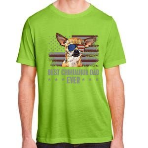 Chihuahua Best Dog Dad Ever Retro Usa American Flag Adult ChromaSoft Performance T-Shirt