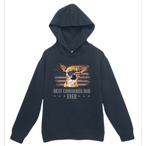 Chihuahua Best Dog Dad Ever Retro Usa American Flag Urban Pullover Hoodie