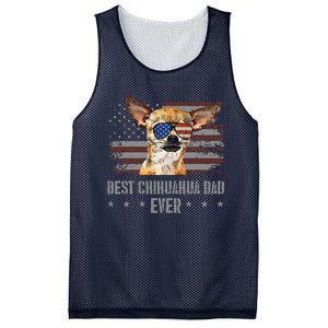 Chihuahua Best Dog Dad Ever Retro Usa American Flag Mesh Reversible Basketball Jersey Tank