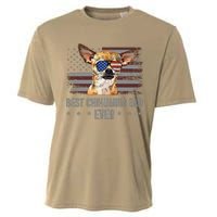 Chihuahua Best Dog Dad Ever Retro Usa American Flag Cooling Performance Crew T-Shirt