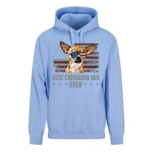 Chihuahua Best Dog Dad Ever Retro Usa American Flag Unisex Surf Hoodie