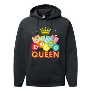 Cute Bingo Designs For Women Mom Bingo Lovers Casino Players Performance Fleece Hoodie