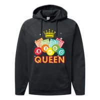 Cute Bingo Designs For Women Mom Bingo Lovers Casino Players Performance Fleece Hoodie