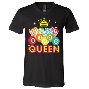 Cute Bingo Designs For Women Mom Bingo Lovers Casino Players V-Neck T-Shirt