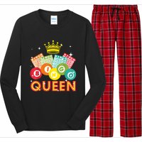 Cute Bingo Designs For Women Mom Bingo Lovers Casino Players Long Sleeve Pajama Set