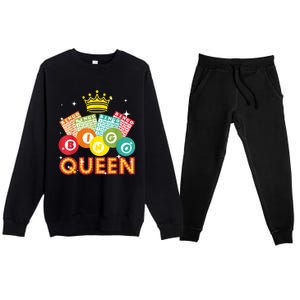 Cute Bingo Designs For Women Mom Bingo Lovers Casino Players Premium Crewneck Sweatsuit Set