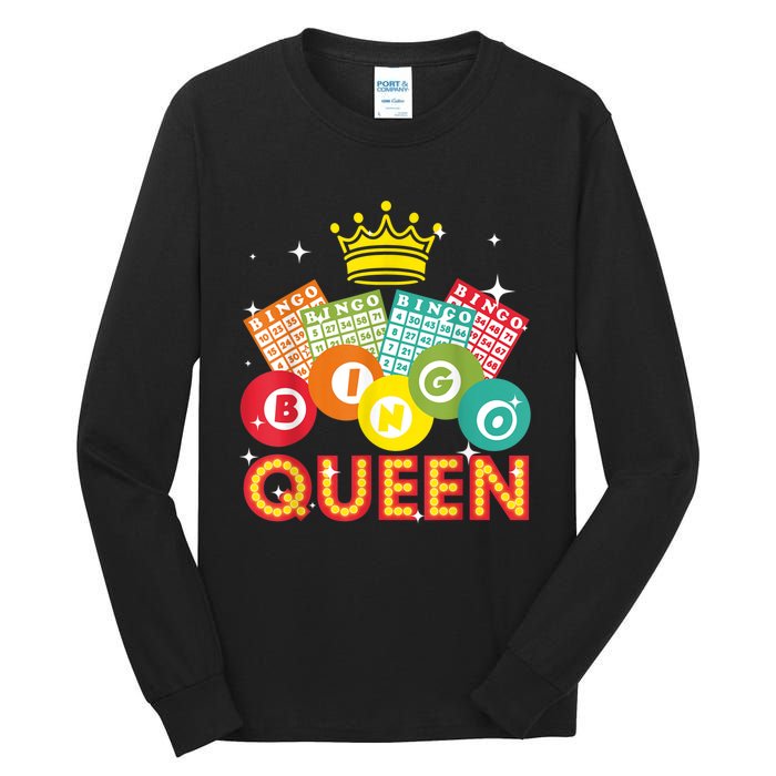 Cute Bingo Designs For Women Mom Bingo Lovers Casino Players Tall Long Sleeve T-Shirt