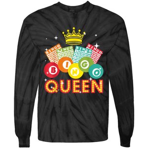 Cute Bingo Designs For Women Mom Bingo Lovers Casino Players Tie-Dye Long Sleeve Shirt