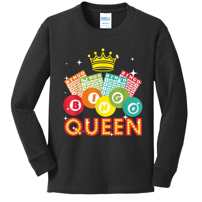 Cute Bingo Designs For Women Mom Bingo Lovers Casino Players Kids Long Sleeve Shirt