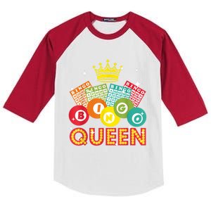 Cute Bingo Designs For Women Mom Bingo Lovers Casino Players Kids Colorblock Raglan Jersey