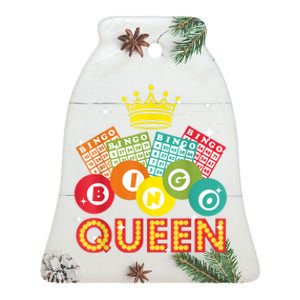 Cute Bingo Designs For Women Mom Bingo Lovers Casino Players Ceramic Bell Ornament