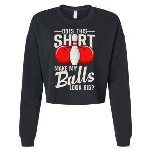 Cool Bowling Design For Women Bowling Ball Sport Bowler Cropped Pullover Crew