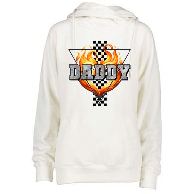 Cool Bold Daddy Flames Racing Design FatherS Day Womens Funnel Neck Pullover Hood