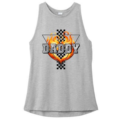 Cool Bold Daddy Flames Racing Design FatherS Day Ladies PosiCharge Tri-Blend Wicking Tank