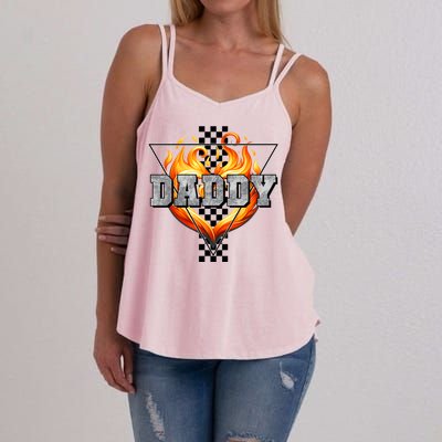 Cool Bold Daddy Flames Racing Design FatherS Day Women's Strappy Tank