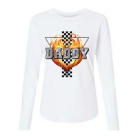 Cool Bold Daddy Flames Racing Design FatherS Day Womens Cotton Relaxed Long Sleeve T-Shirt