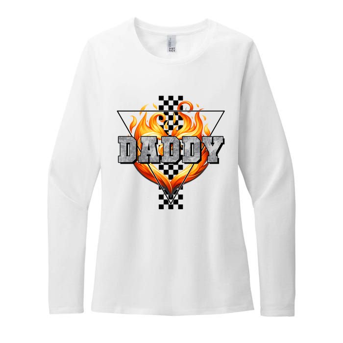 Cool Bold Daddy Flames Racing Design FatherS Day Womens CVC Long Sleeve Shirt