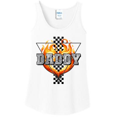 Cool Bold Daddy Flames Racing Design FatherS Day Ladies Essential Tank