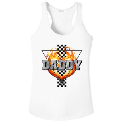 Cool Bold Daddy Flames Racing Design FatherS Day Ladies PosiCharge Competitor Racerback Tank