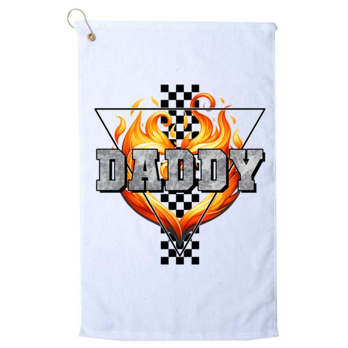 Cool Bold Daddy Flames Racing Design FatherS Day Platinum Collection Golf Towel