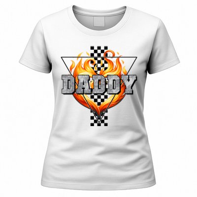 Cool Bold Daddy Flames Racing Design FatherS Day Women's T-Shirt