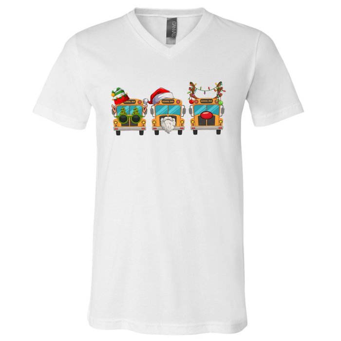 Christmas Bus Driver School Student V-Neck T-Shirt