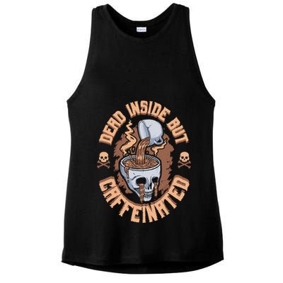 Caffeinated But Dead Inside But Caffeinated Ladies PosiCharge Tri-Blend Wicking Tank