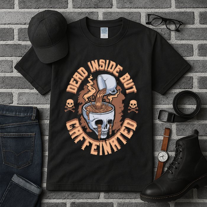 Caffeinated But Dead Inside But Caffeinated Tall T-Shirt