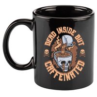 Caffeinated But Dead Inside But Caffeinated 11oz C Handle Ceramic Mug