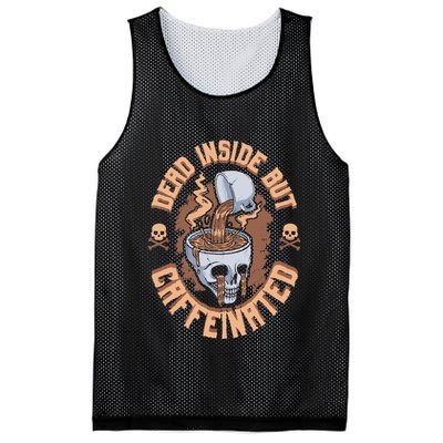 Caffeinated But Dead Inside But Caffeinated Mesh Reversible Basketball Jersey Tank