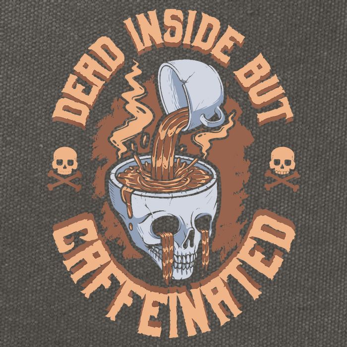 Caffeinated But Dead Inside But Caffeinated Cotton Canvas Backpack