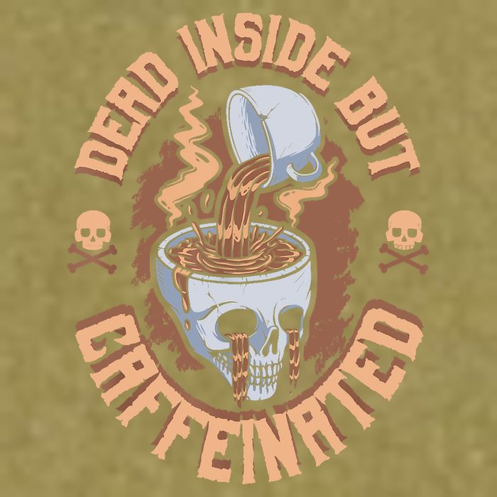 Caffeinated But Dead Inside But Caffeinated Garment-Dyed Women's Muscle Tee