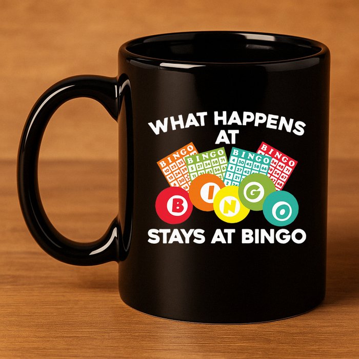 Cute Bingo Design Fun Gambling Game for Bingo Lovers 11oz C Handle Ceramic Mug