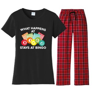 Cute Bingo Design Fun Gambling Game for Bingo Lovers Women's Flannel Pajama Set