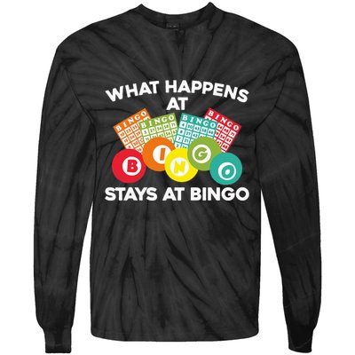 Cute Bingo Design Fun Gambling Game for Bingo Lovers Tie-Dye Long Sleeve Shirt