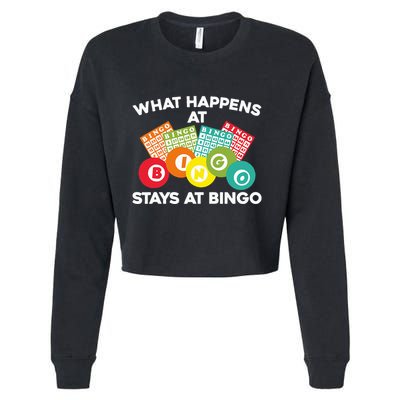 Cute Bingo Design Fun Gambling Game for Bingo Lovers Cropped Pullover Crew