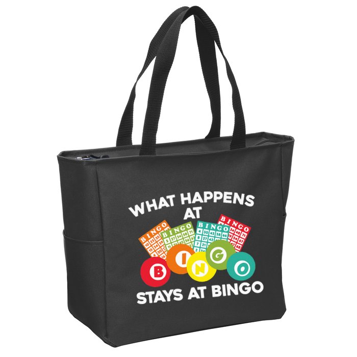Cute Bingo Design Fun Gambling Game for Bingo Lovers Zip Tote Bag
