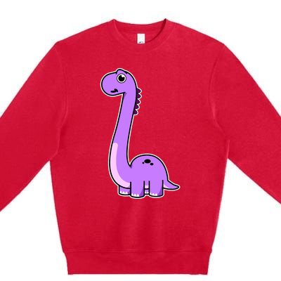 Cute Brontosaurus Dinosaur Tee - Purple Dino Adult and Premium Crewneck Sweatshirt