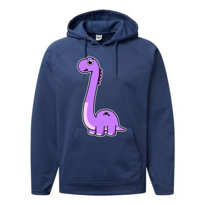 Cute Brontosaurus Dinosaur Tee - Purple Dino Adult and Performance Fleece Hoodie