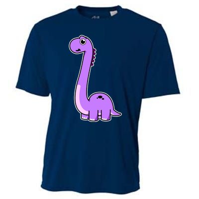 Cute Brontosaurus Dinosaur Tee - Purple Dino Adult and Cooling Performance Crew T-Shirt