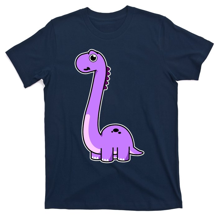 Cute Brontosaurus Dinosaur Tee - Purple Dino Adult and T-Shirt