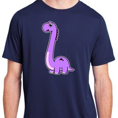 Cute Brontosaurus Dinosaur Tee - Purple Dino Adult and Adult ChromaSoft Performance T-Shirt