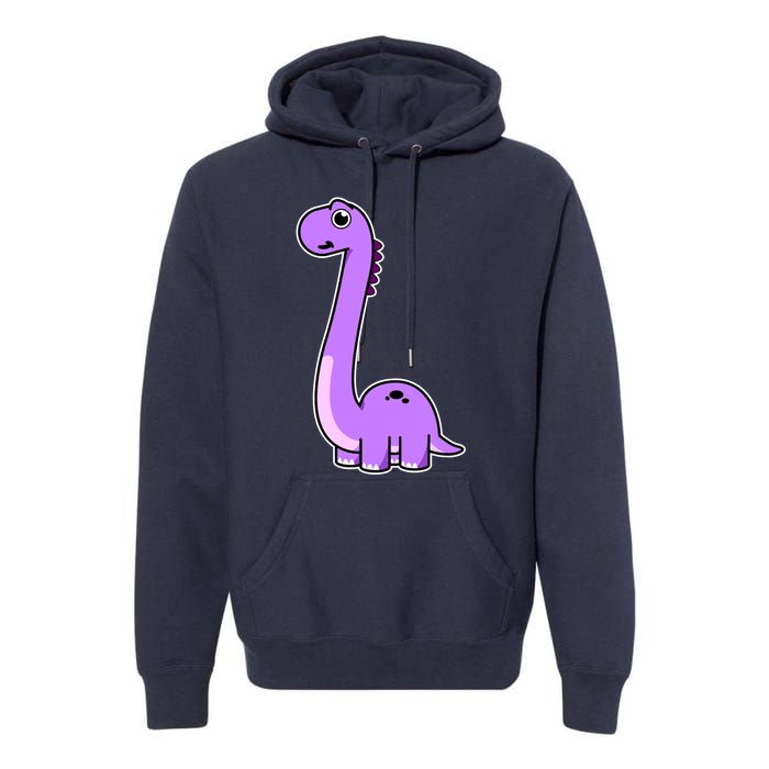 Cute Brontosaurus Dinosaur Tee - Purple Dino Adult and Premium Hoodie